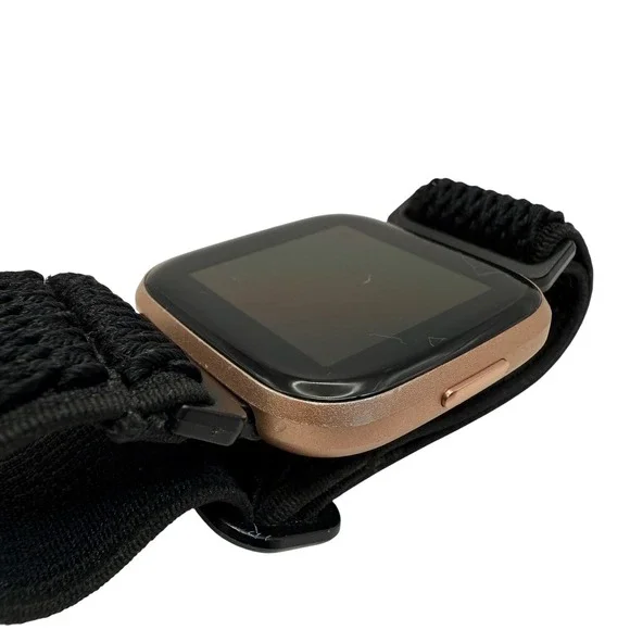 Fitbit Versa Smartwatch Rose Gold Aluminum Black Woven Band + Charger - Picture 5 of 12